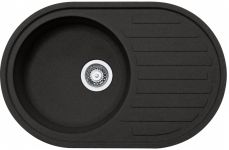 Мийка кухонна Franke RONDA фраграніт, овал, з крилом, 770х500х205мм, чаша - 1, врізна, онікс