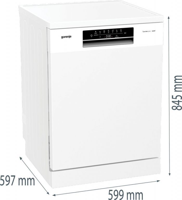 Посудомийна машина Gorenje, 16компл., A+++, 60см, дисплей, 3 кошика, AquaStop, білий