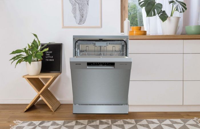 Посудомийна машина Gorenje, 16компл., A+++, 60см, дисплей, 3 кошика, AquaStop, сірий