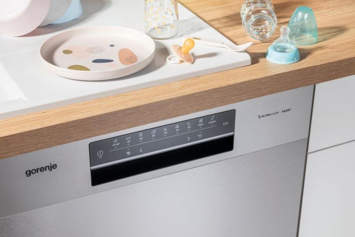 Посудомийна машина Gorenje, 16компл., A+++, 60см, дисплей, 3 кошика, AquaStop, сірий