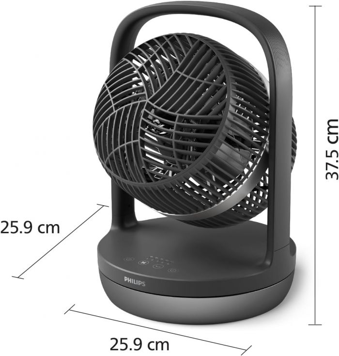 Вентилятор Philips настільний Series 3000, 22см, 27Вт, таймер, поворот 180, чорний