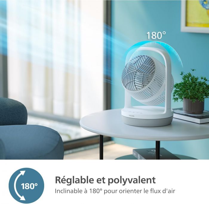 Вентилятор Philips настільний Series 2000, 22см, 28Вт, таймер, поворот 180, білий