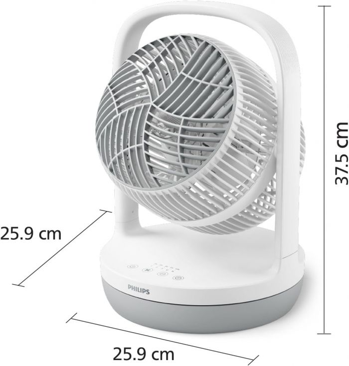 Вентилятор Philips настільний Series 2000, 22см, 28Вт, таймер, поворот 180, білий