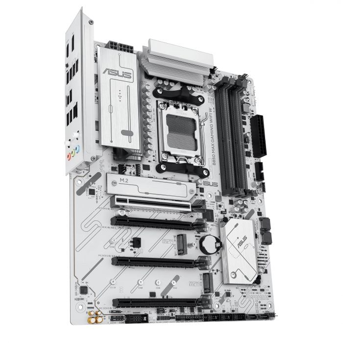 Материнcька плата ASUS B850 MAX GAMING WIFI W sAM5 B850 4xDDR5 M.2 HDMI DP WiFi BT ATX білий