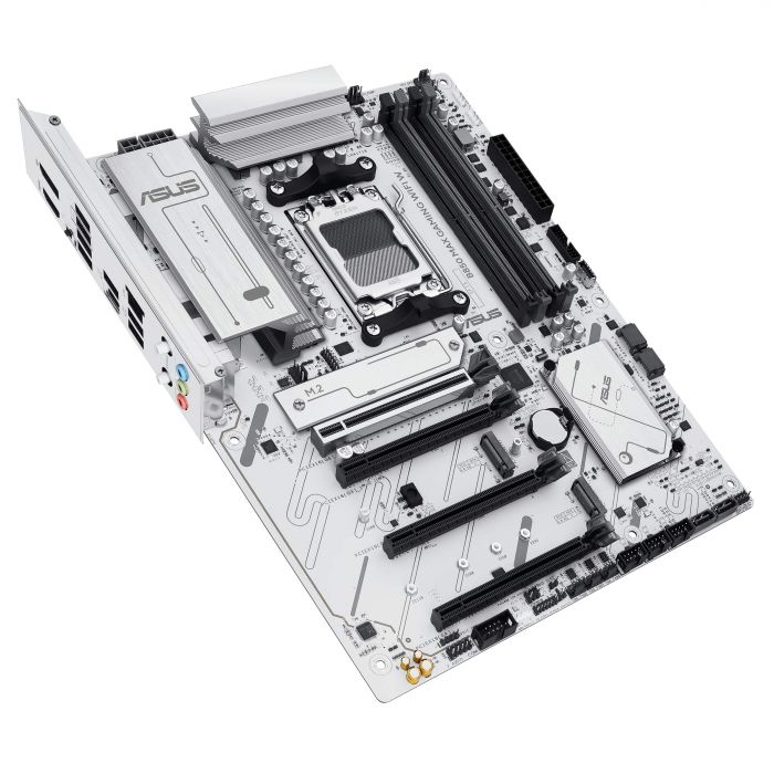 Материнcька плата ASUS B850 MAX GAMING WIFI W sAM5 B850 4xDDR5 M.2 HDMI DP WiFi BT ATX білий