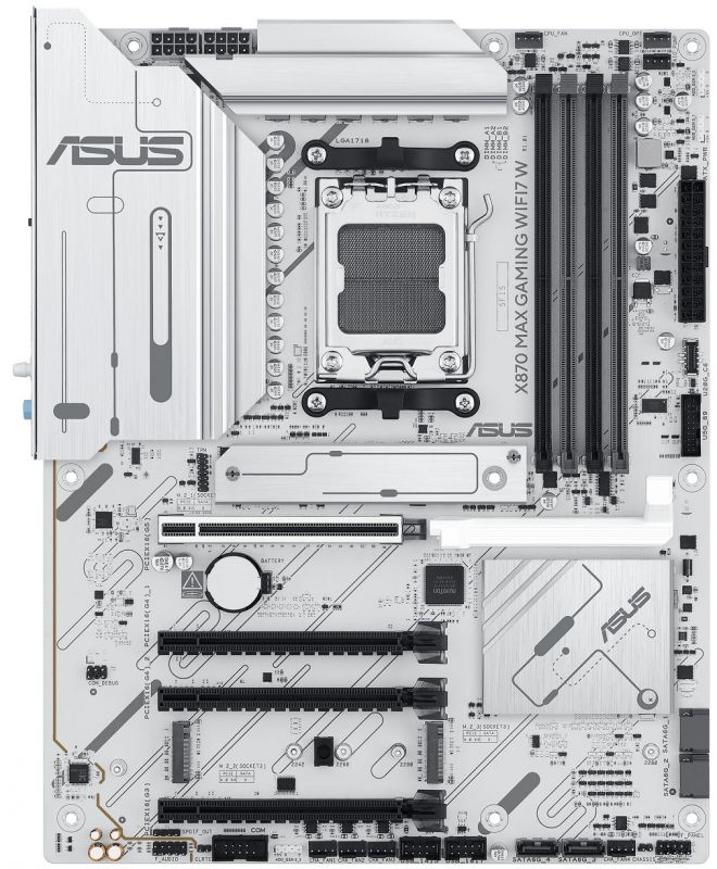 Материнcька плата ASUS X870 MAX GAMING WIFI7 W sAM5 X870 4xDDR5 M.2 HDMI USB Type-C WiFi BT ATX білий
