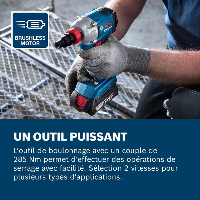 Гайковерт ударний Bosch GDX 18V-285 18В до 3600об·хв 285Нм квадрат 1/2" ЗП 1.1кг