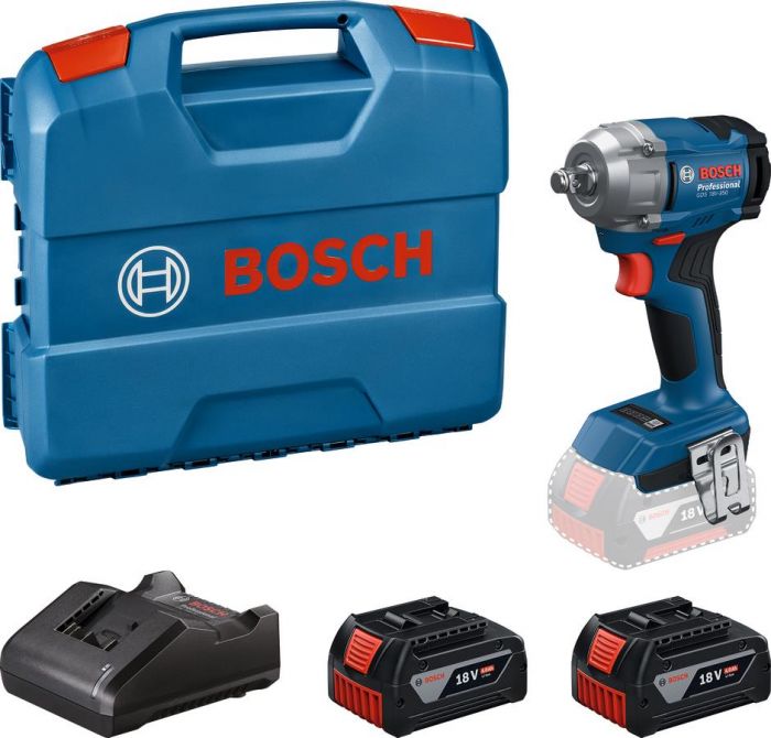 Гайковерт ударний Bosch GDS 18V-350 18В 2x4А·год до 3400об·хв 85/200/350Нм квадрат 1/2" ЗП GAL 18V-20 кейс 1.1кг