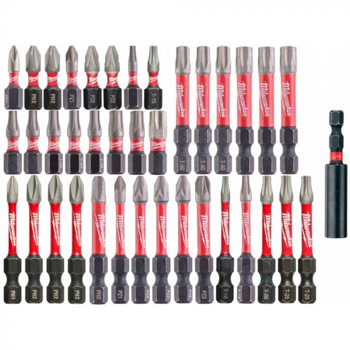 Біти Milwaukee Shockwave, набір 38шт, сталь, кейс