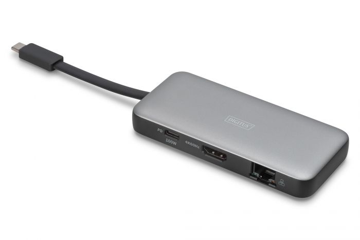Док-станція DIGITUS USB-C > HDMI/2xUSB-A/USB-C/SD/MicroSD/RJ54, Travel