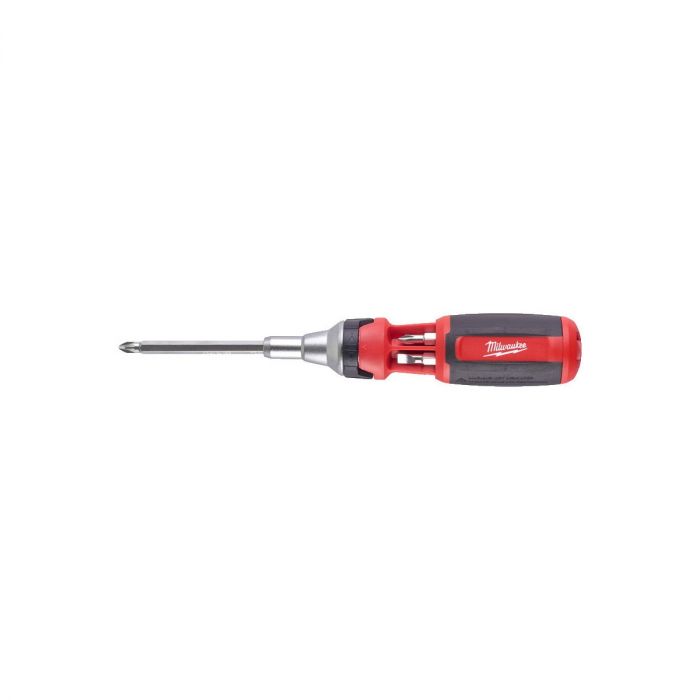 Викрутка Milwaukee з тріскачкою, 7 насадок, руків'я двокомпонентне, (PH1, PH2, PZ1, PZ2, Torx15, Torx20, SL5.5), 152мм, сталь CrV