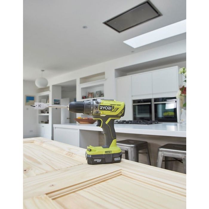 Шурупокрут-дриль ударний акумуляторний Ryobi ONE+ R18PD2-215G 18В 2х1.5А·год ЗП 40Нм 400·1350об/хв 1кг