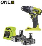 Шурупокрут-дриль ударний акумуляторний Ryobi ONE+ R18PD2-215G 18В 2х1.5А·год ЗП 40Нм 400·1350об/хв 1кг