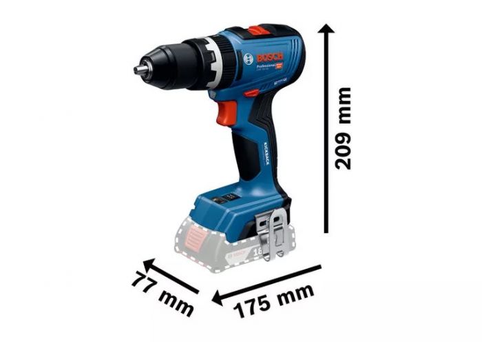 Шурупокрут-дриль акумуляторний Bosch GSB 18V-65 18В 2х2А·год 31·65Нм 0-2100об·хв ЗП GAL18V-20 кейс 1.12кг