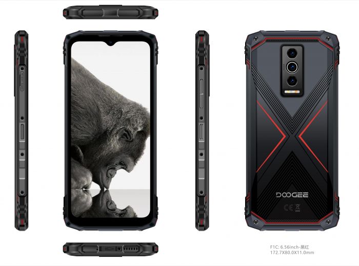 Смартфон Doogee Blade 10 Pro 6.56" 6/256ГБ, 2SIM, 5150мА•год, чорно-червоний