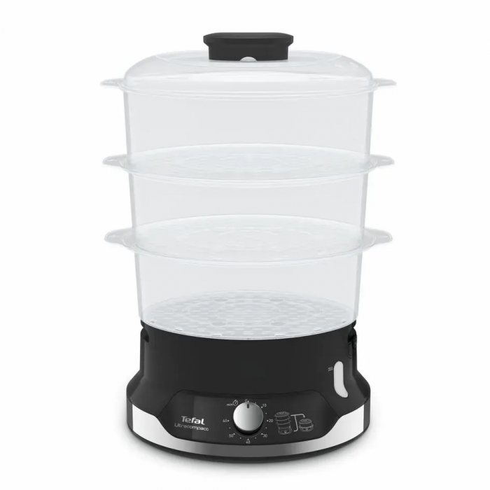 Пароварка Tefal Ultracompact, 800Вт, об'єм-9л, резервуар для води -1л, механічне керув., пластик, чорний