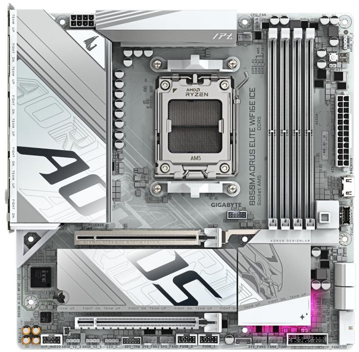 Материнська плата GIGABYTE B850M AORUS ELITE WF6E ICE sAM5 B850 4xDDR5 M.2 Wi-Fi BT mATX