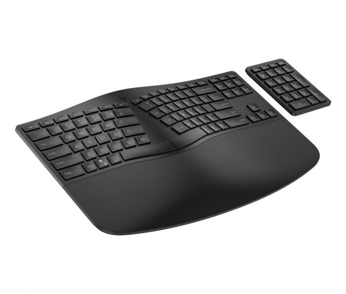 Клавіатура мембранна HP 960 BLK Ergonomic split-zone, 112key, BT, EN/UK, чорний