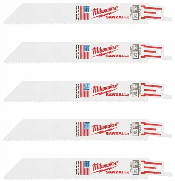 Полотно пиляльне для шабельної пилки Milwaukee GP універсальне, крок зуба 2.5ммх150мм, 5шт