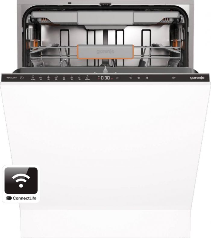 Посудомийна машина Gorenje вбудовувана, 16компл., A+++, 60см, інвертор,Wi-Fi, сенсорн.упр, 3и кошики, білий