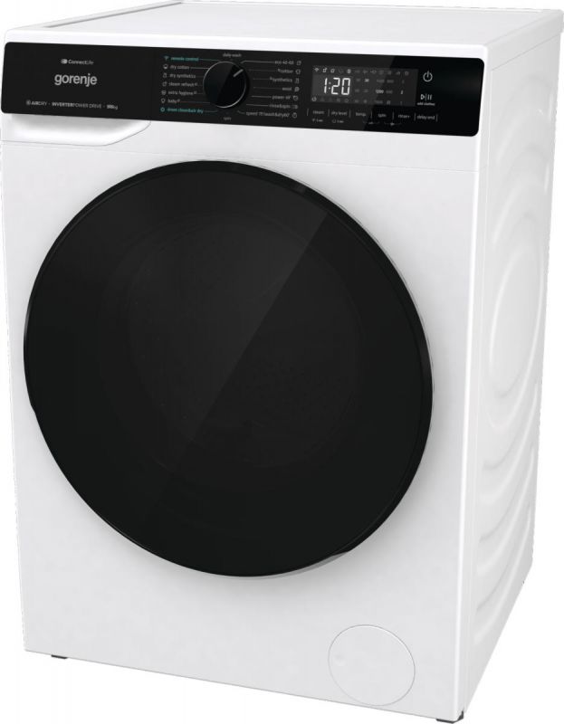 Прально-сушильна машина Gorenje фронтальна, 9(6)кг, 1400, A+, 55см, дисплей, інвертор, Wi-Fi, білий