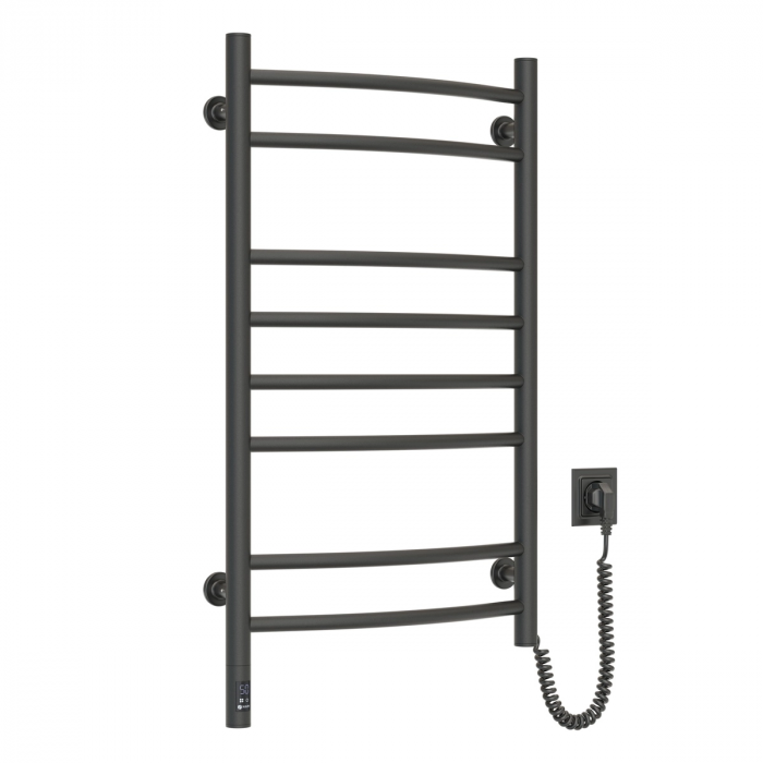 Рушникосушка Navin електрична Камелія, 800х480х105мм, таймер-регулятор, сталь, чорний муар, праве підключення