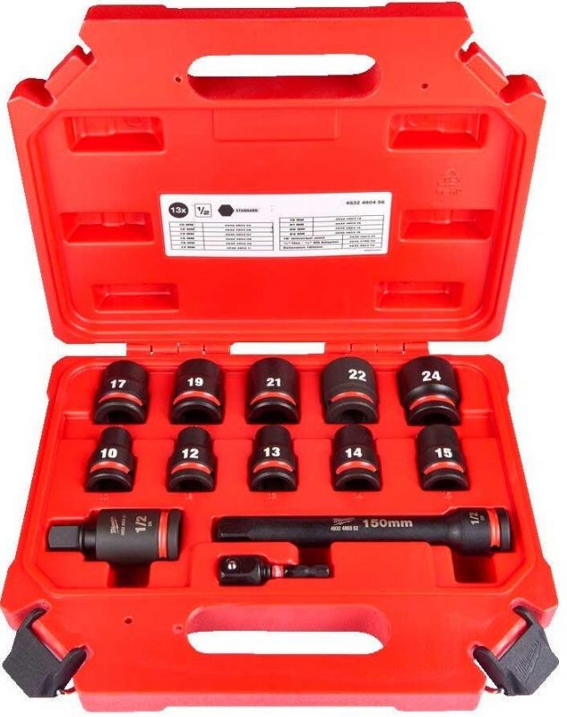 Набір торцевих головок Milwaukee, 1/2", 13шт, 10-24мм, кейс
