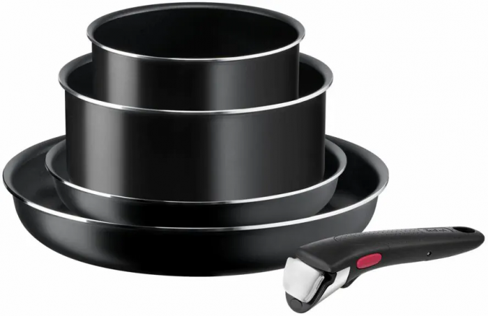 Набір посуду Tefal Ingenio Easy Cook & Clean, 5предметів, алюміній, нержавіюча сталь, бакеліт, чориний