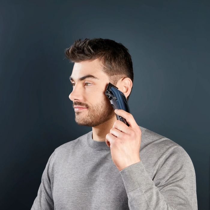 Машинка для стрижки Rowenta Barber Experience, для голови, мережа+акум., роторний мотор DC, насадок-12, нержавіюча сталь з покриттям DLC, синій