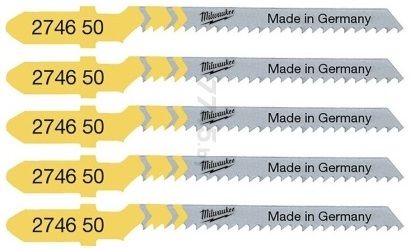 Полотно пиляльне для електролобзика Milwaukee T119BO по дереву, крок зуба 2ммх50мм, 5шт
