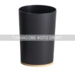 Склянка для зубних щіток Ardesto Minimalism 7.8x11.3см, поліпропілен, бамбук, чорний