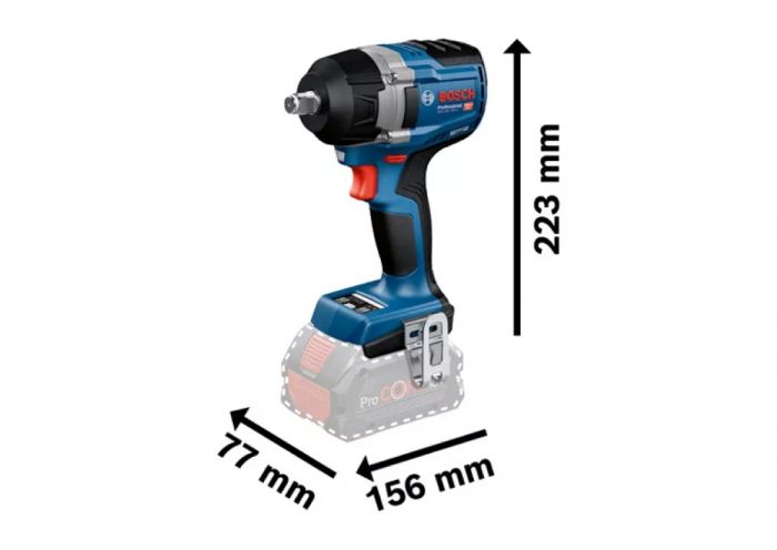 Гайковерт ударний Bosch GDS 18V-750C 18В 2x8А·год до 3000об·хв 270/380/750Нм квадрат 1/2" ЗП GAL1880CV кейс Bluetooth 1.7кг