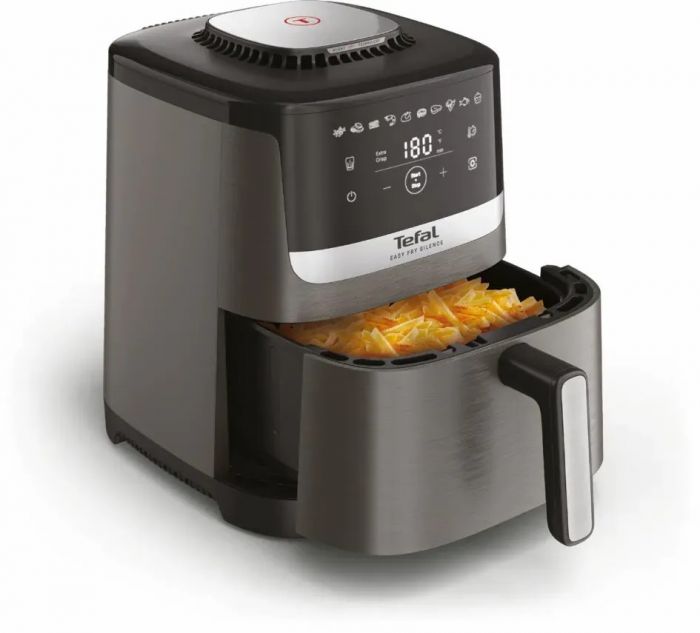 Мультипіч Tefal Easy Fry Silence, 1670Вт, чаша-5л, сенсорне керув., 10 програм, пластик, темно сірий-чорний