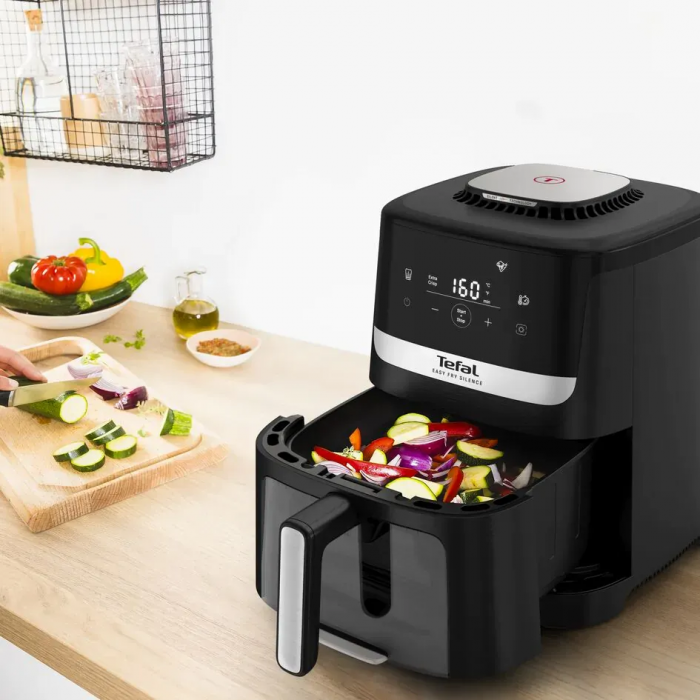 Мультипіч Tefal Easy Fry Silence Vision, 1670Вт, чаша-5л, сенсорне керув., 10 програм, з віконцем, пластик, чорний
