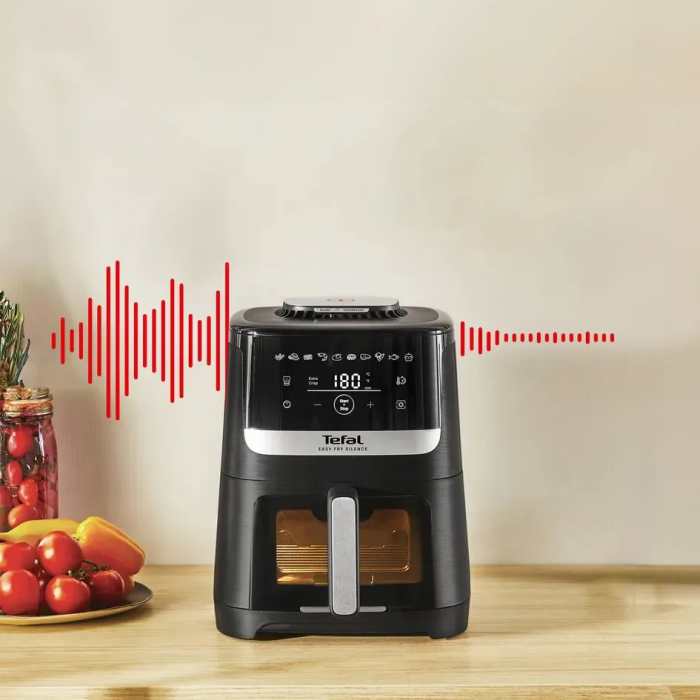 Мультипіч Tefal Easy Fry Silence Vision, 1670Вт, чаша-5л, сенсорне керув., 10 програм, з віконцем, пластик, чорний