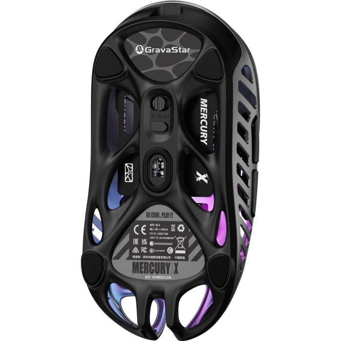 Миша GravaStar Mercury X, BT/WL/USB-A, RGB, сірий