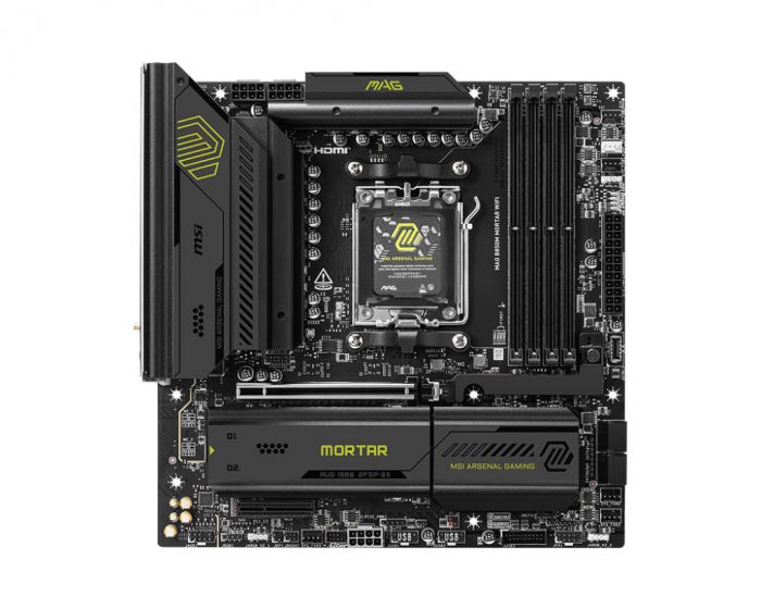 Материнcька плата MSI MAG B850M MORTAR WIFI sAM5 B850 4xDDR5 M.2 HDMI WiFi BT mATX
