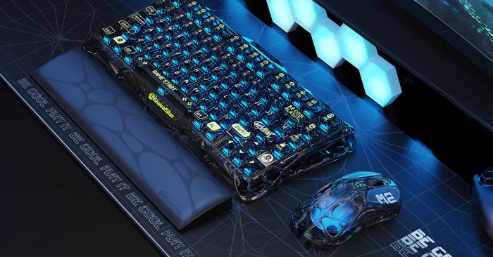 Миша GravaStar Mercury M2, BT/WL/USB-A, RGB, чорно-прозорий