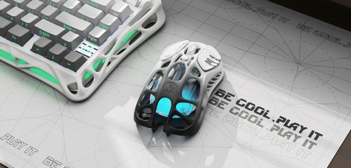 Миша GravaStar Mercury M1 Pro, BT/WL/USB-A, RGB, чорно-білий