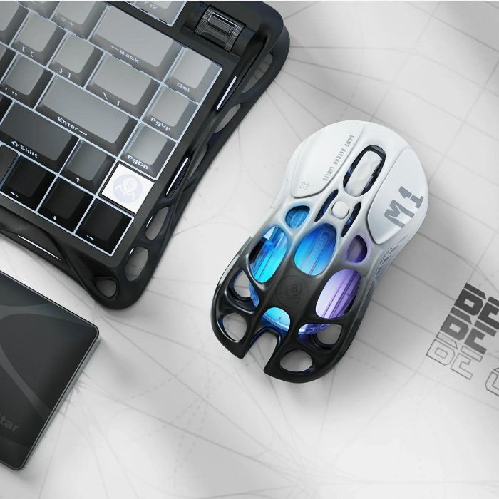 Миша GravaStar Mercury M1 Pro, BT/WL/USB-A, RGB, чорно-білий