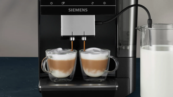 Кавомашина Siemens, 2.4л, зерно+мелена, автомат.капуч, LED-дисплей, авторецептів -19, чорний