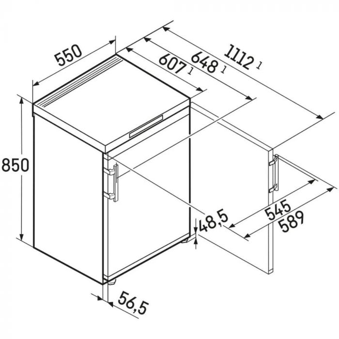 Морозильна камера Liebherr, 85x55x60.7, 106л, 1дв., Е, ST, диспл зовн., білий