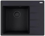 Мийка кухонна Franke Centro, фраграніт, прямокутник, з крилом, 620х500х200мм, чаша - 1, врізна, CNG 611-62 TL, чорний матовий