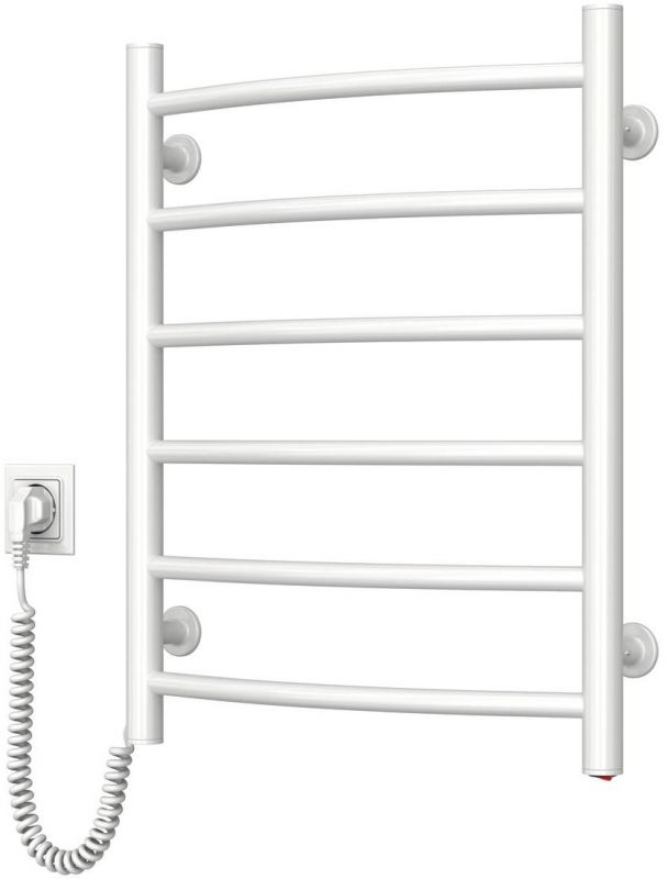 Рушникосушка Navin електрична Камелія, 600х480х104мм, кнопка, сталь, білий, ліве підключення