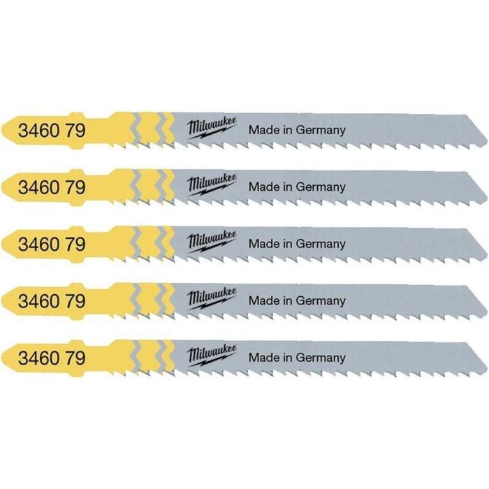 Полотно пиляльне для лобзика Milwaukee T101BR, по дереву, крок зуба 2.5ммх75мм, 5шт