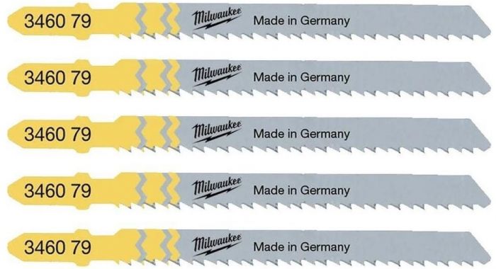 Полотно пиляльне для лобзика Milwaukee T101BR, по дереву, крок зуба 2.5ммх75мм, 5шт