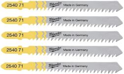 Полотно пиляльне для лобзика Milwaukee T111C , по дереву, крок зуба 3ммх75мм, 5шт