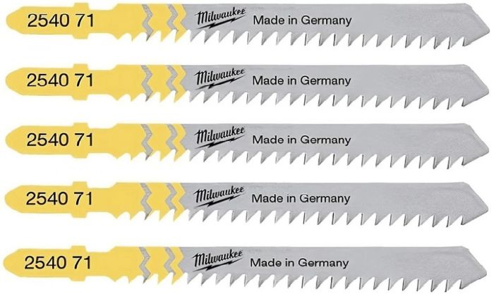 Полотно пиляльне для лобзика Milwaukee T111C , по дереву, крок зуба 3ммх75мм, 5шт