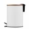 Відро для сміття Ardesto Minimalism з педаллю, 3л, метал, пластик, бамбук, білий