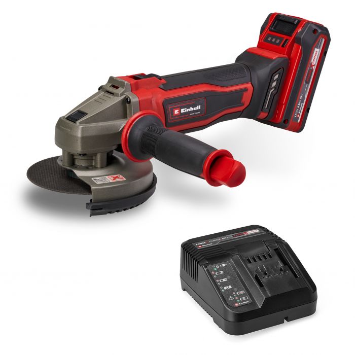 Шліфмашина кутова акумуляторна Einhell TE-AG 18/125-2 Li 1x4.0 Ah, PXC, 18В, акумулятор 4 Аг, 125 мм, 8500 об/хв, 2.32 кг